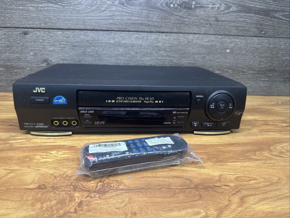 JVC VHS Player VCR Recorder HR-VP673U Pro-cision 19u Tested Works~ With Remote